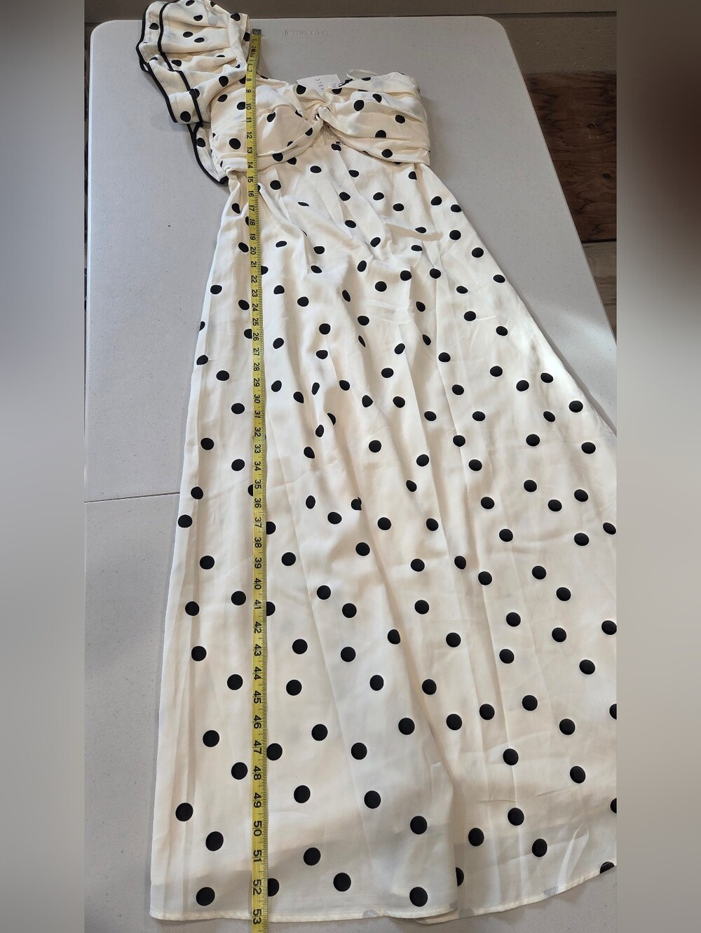 One Shoulder Dress, Polka-dots Maxi Asst Sizes - Picture 13 of 14